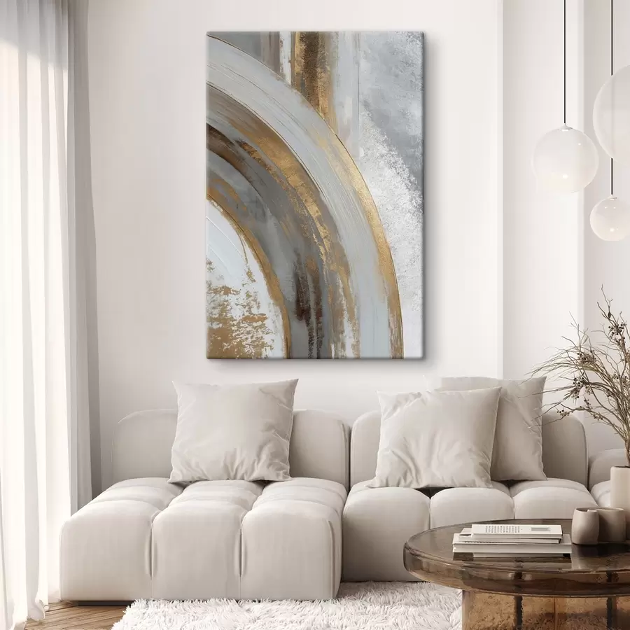 Pilt Abstraktsed hallid ja kollased poolringid s45809