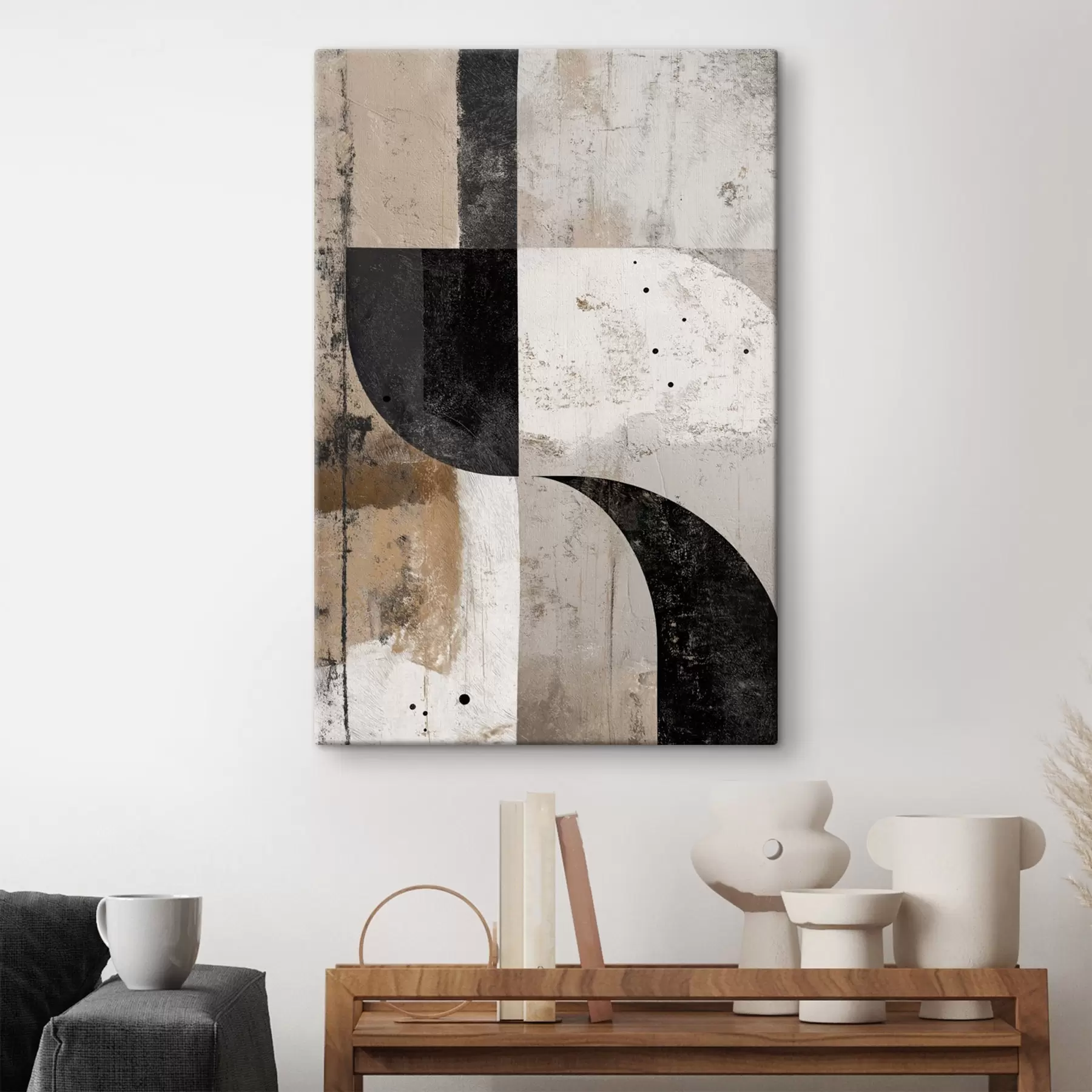 Pilt Geomeetrilised kujundid beeži ja musta toonides s45811