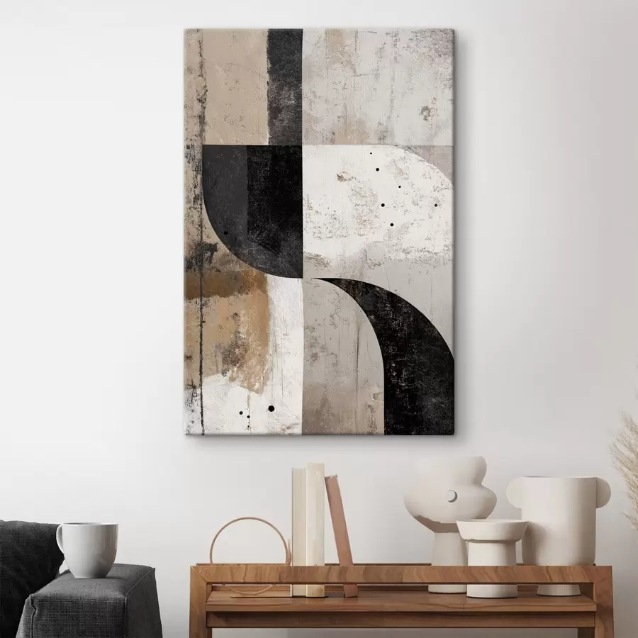 Pilt Geomeetrilised kujundid beeži ja musta toonides s45811