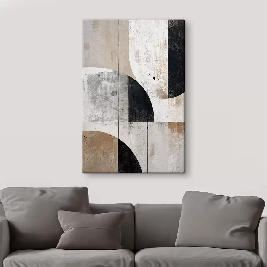 Pilt Geomeetrilised kujundid halli ja beeži toonides s45812