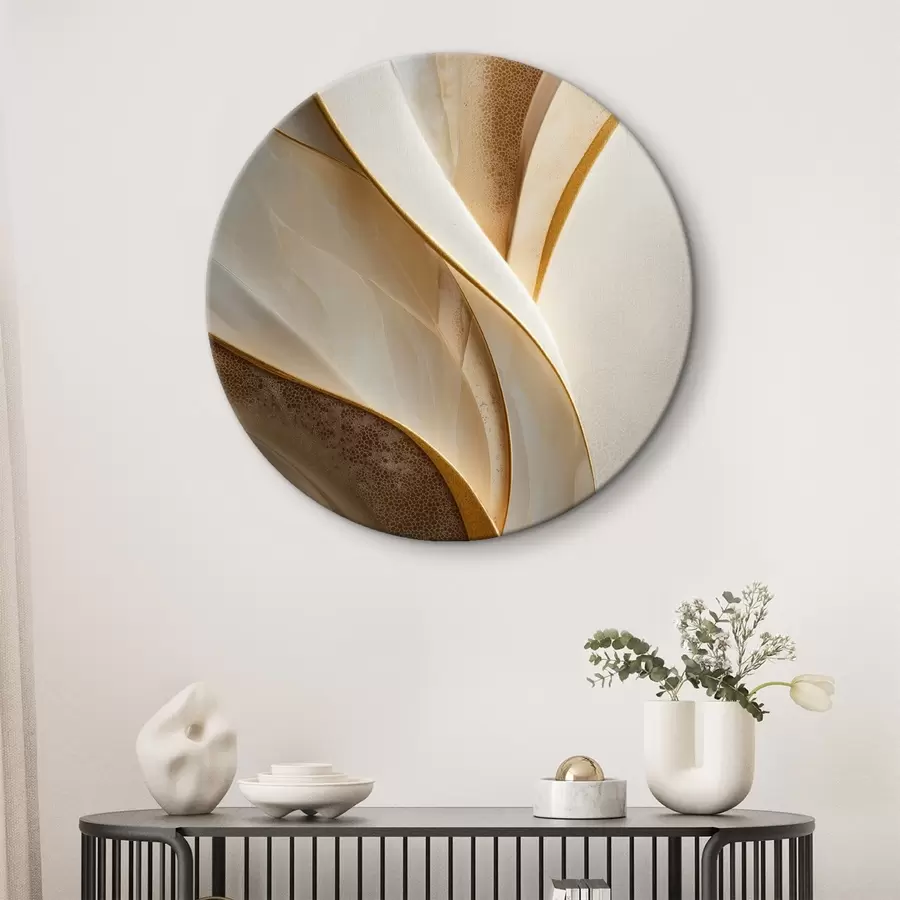 Pilt Abstraktsed kõverad kollakasoranžide ja beežide aktsentidega r45807