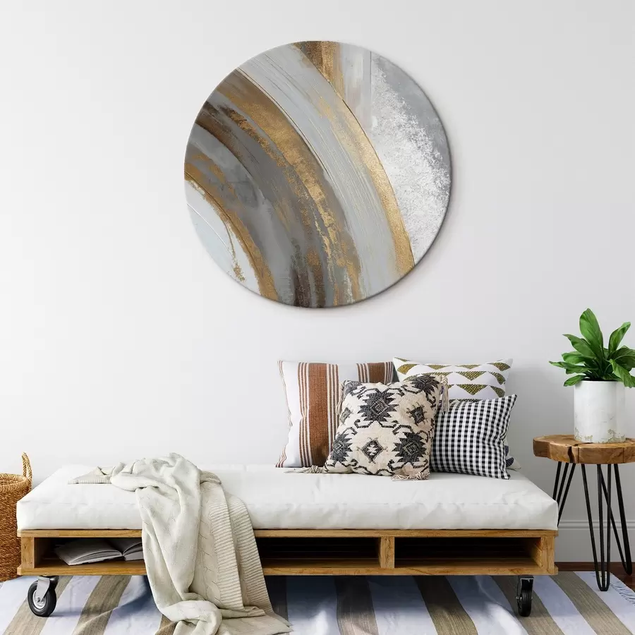 Pilt Abstraktsed hallid ja kollased poolringid r45809