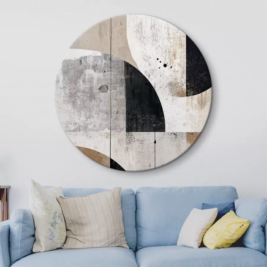 Pilt Geomeetrilised kujundid halli ja beeži toonides r45812