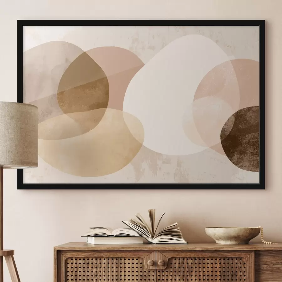 Fototapeedid Abstraktsed läbipaistvad ringid soojas värvipalettis f45803