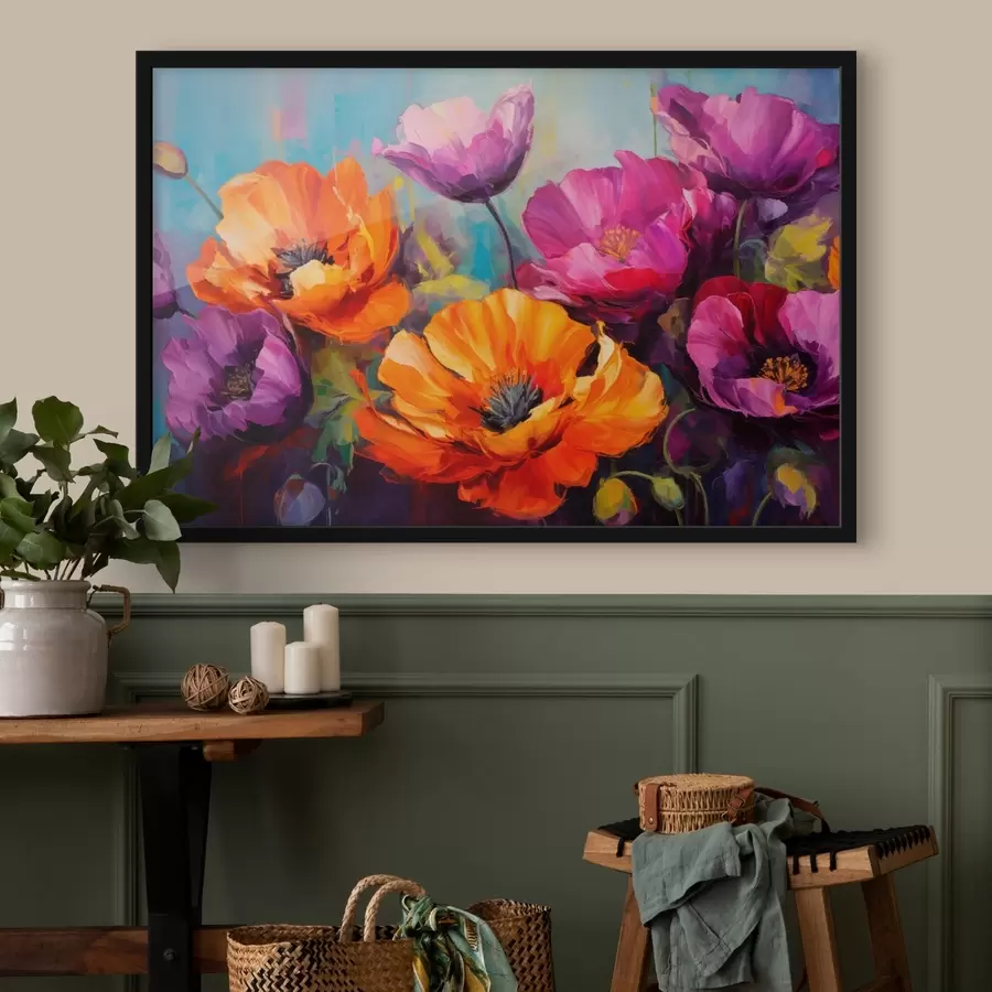 Fototapeedid Erevad moonid lilla ja oranži toonides f45804