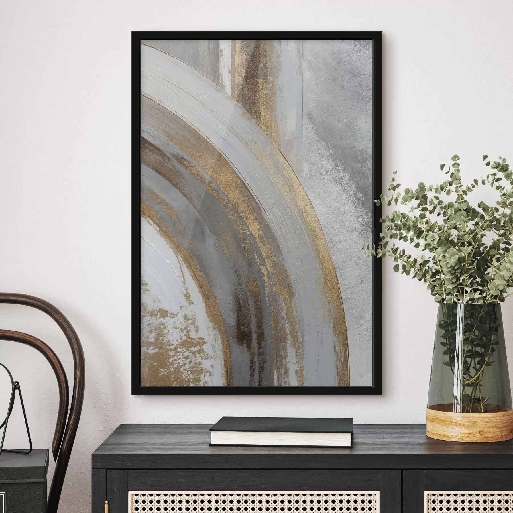 Fototapeedid Abstraktsed hallid ja kollased poolringid f45809