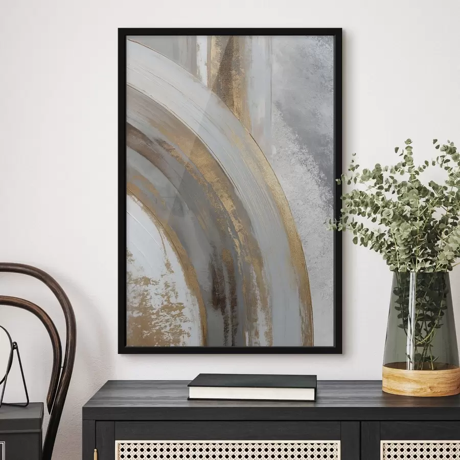 Fototapeedid Abstraktsed hallid ja kollased poolringid f45809