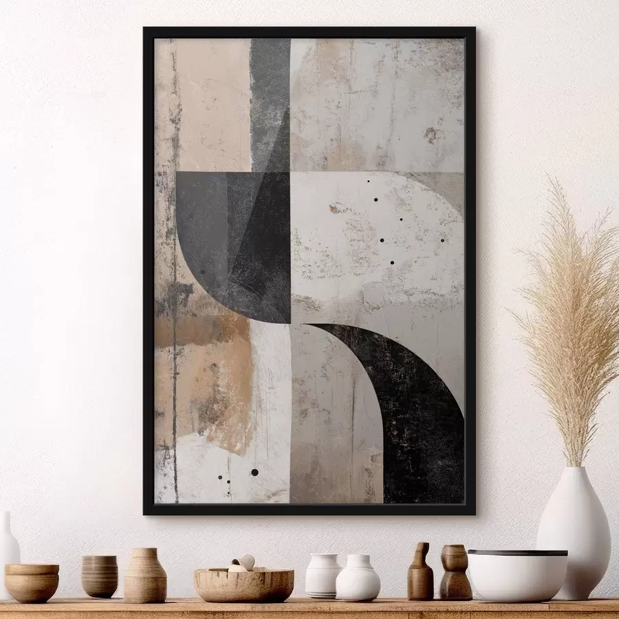 Fototapeedid Geomeetrilised kujundid beeži ja musta toonides f45811