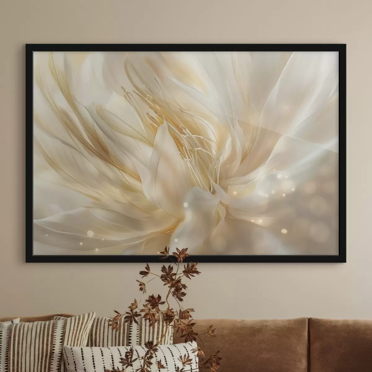 Plakat Kerge abstraktne lill kollakasoranžis sära f45819