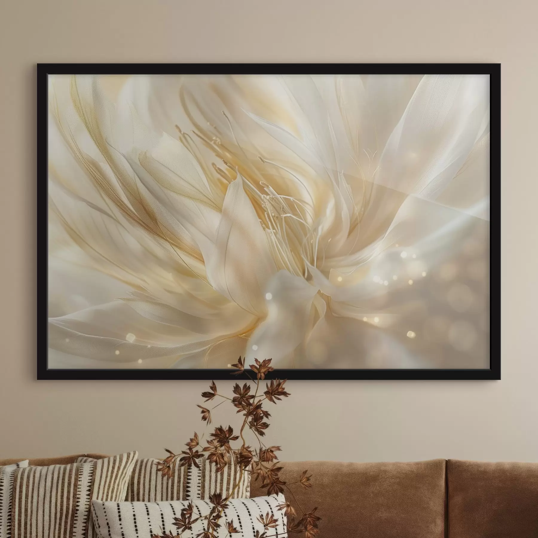 Fototapeedid Kerge abstraktne lill kollakasoranžis sära f45819