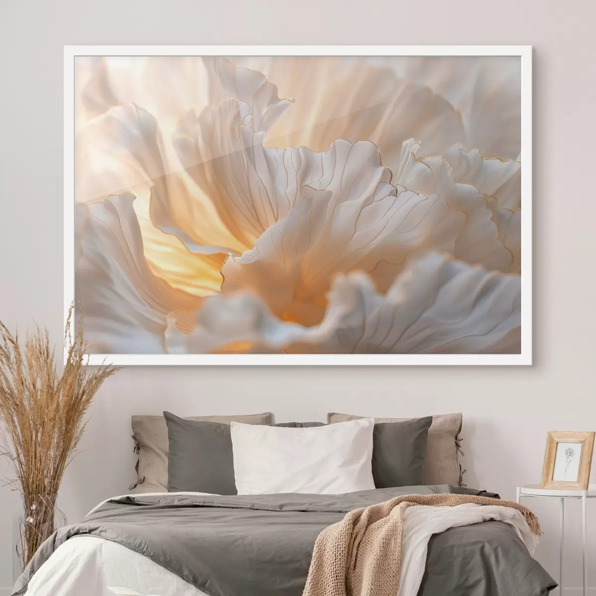 Plakat Õrnad õielehed soojades toonides kollakasoranžide servadega f45820