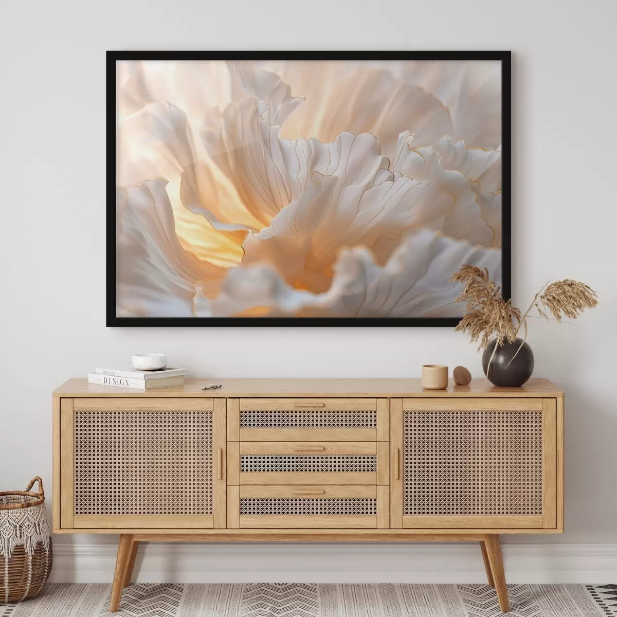 Plakat Õrnad õielehed soojades toonides kollakasoranžide servadega f45820