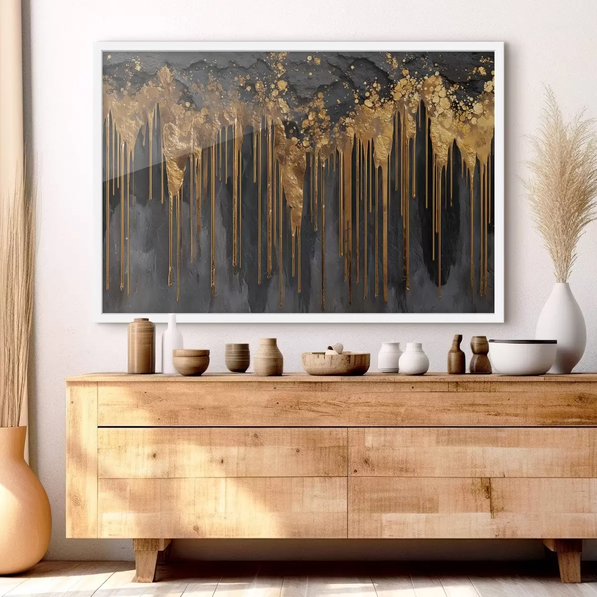 Plakat Abstraktsed vood tumedal taustal f45823