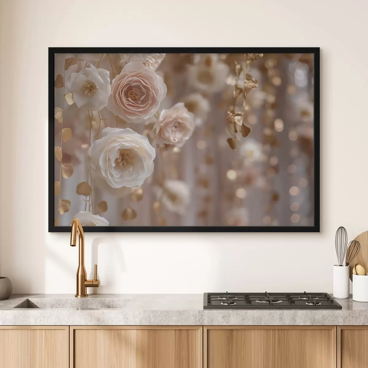 Plakat Kreemjas roosid aktsentidega f45824