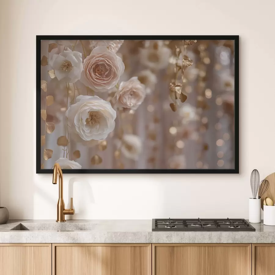 Fototapeedid Kreemjas roosid aktsentidega f45824