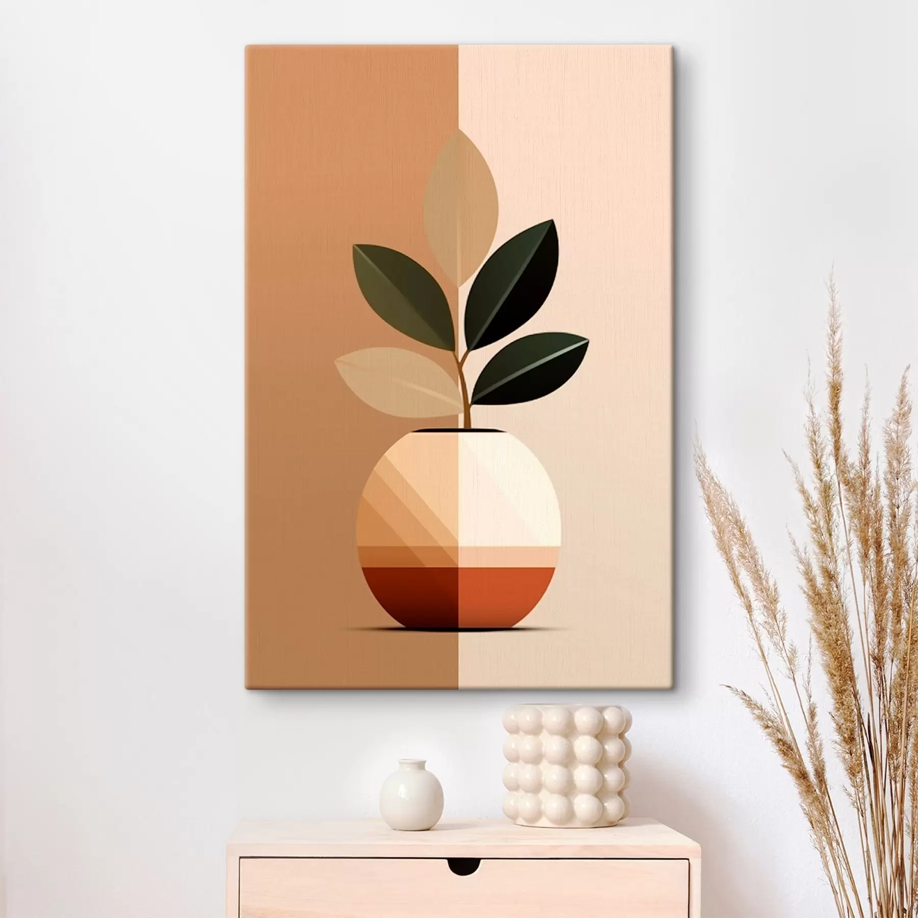 Pilt Geomeetriline vaas lehtedega s45833