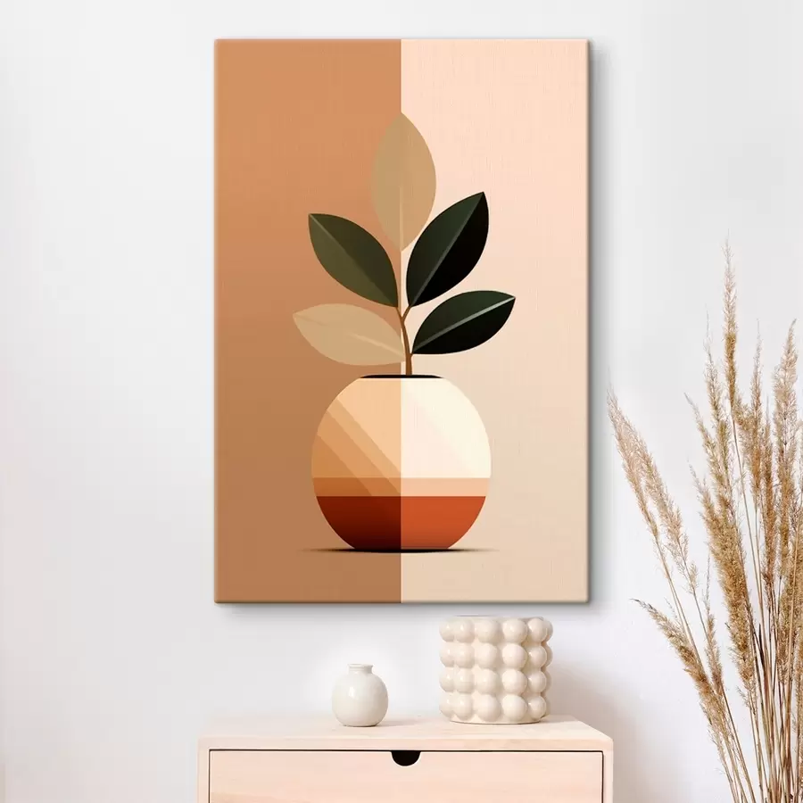 Pilt Geomeetriline vaas lehtedega s45833