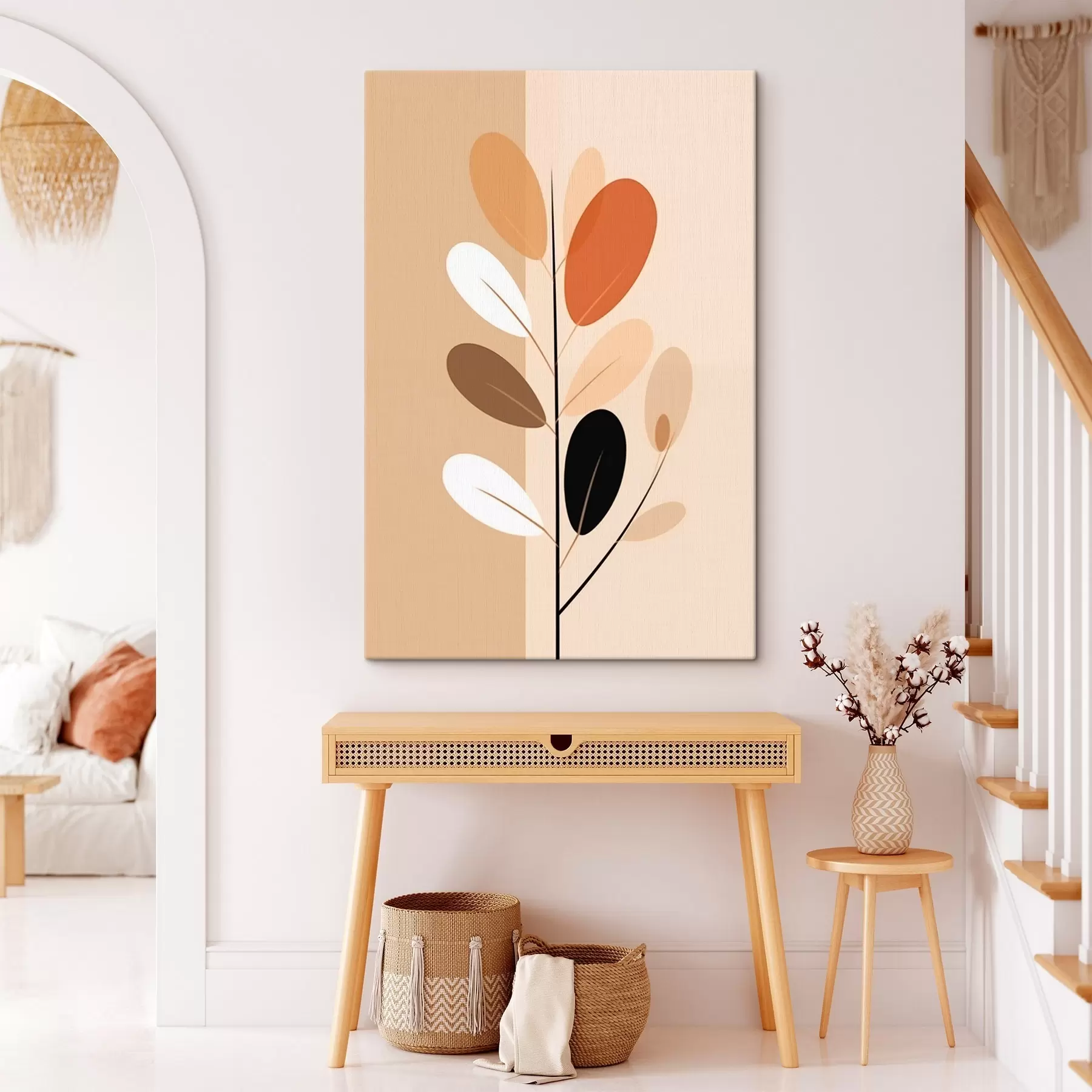 Fototapeedid Minimalistlik oks lehtedega s45834