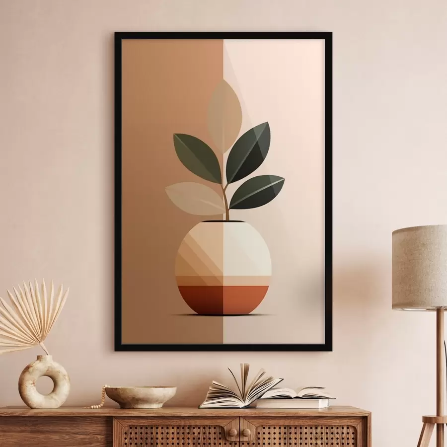 Fototapeedid Geomeetriline vaas lehtedega f45833