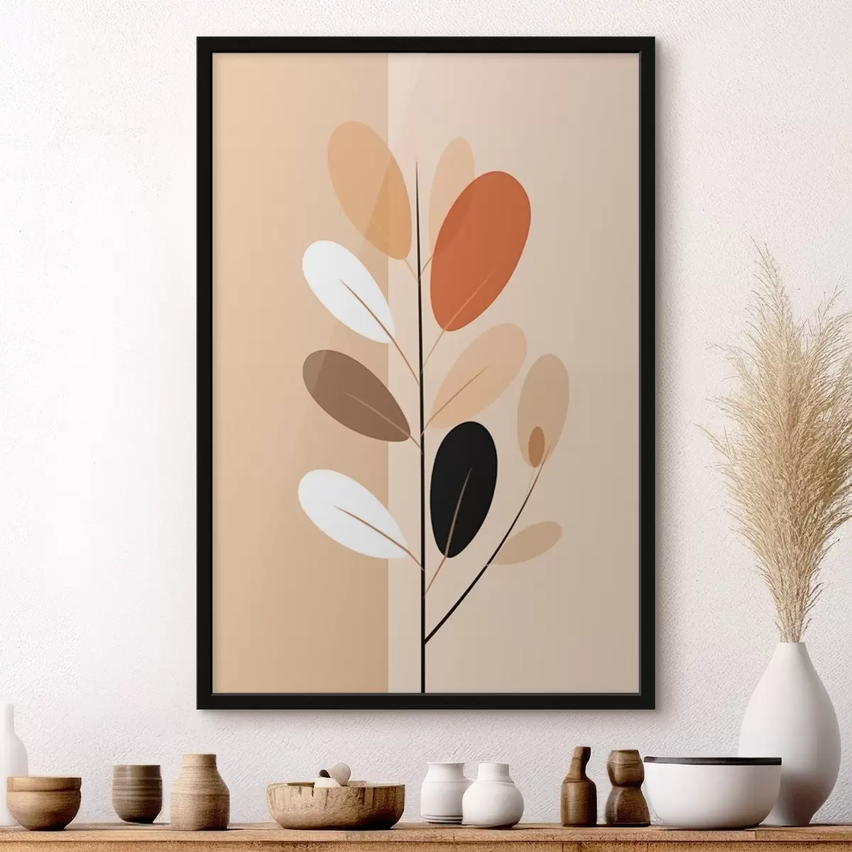 Plakat Minimalistlik oks lehtedega f45834