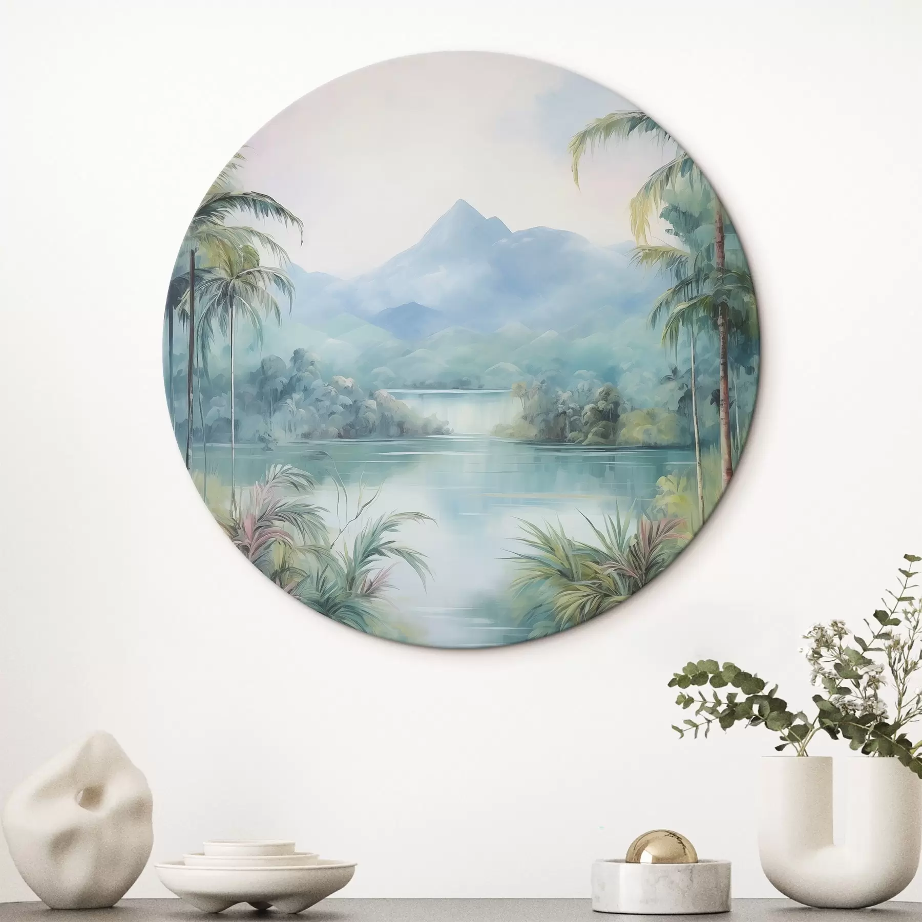 Pilt Jõgi džunglis mäe ees r45912