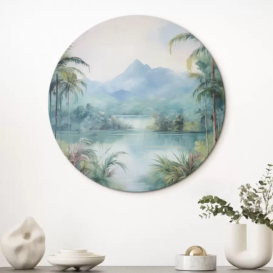 Pilt Jõgi džunglis mäe ees r45912