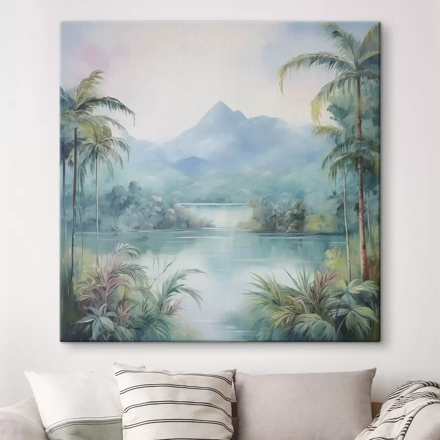 Pilt Jõgi džunglis mäe ees s45912