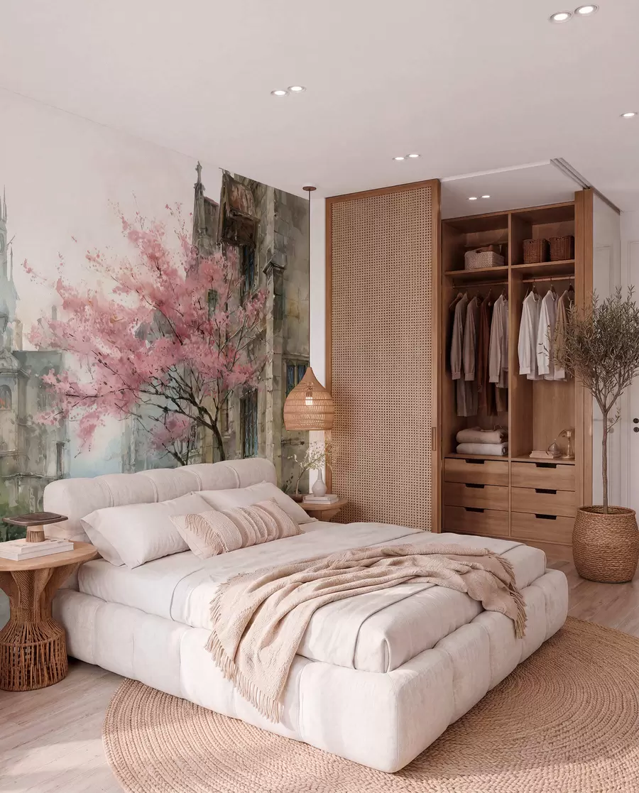 Fototapeedid akvarellistiilis linnamaastik w04500