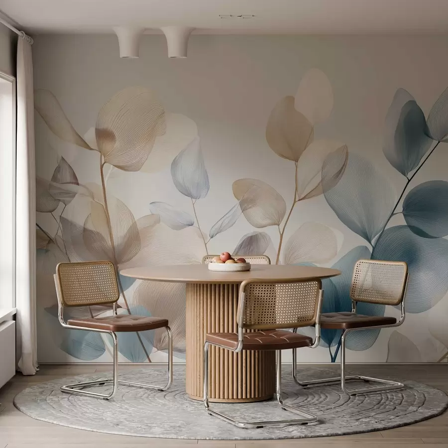 Fototapeedid elegantsed eukalüptuse lehed veenidega w04503