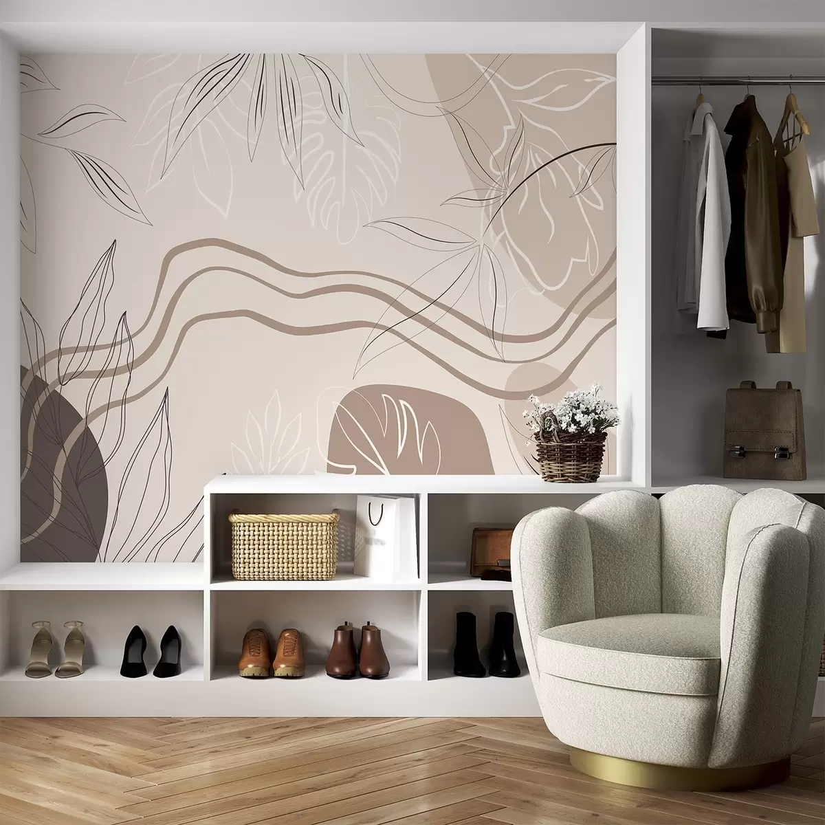 Fototapeedid Lehtedega abstraktne w04604