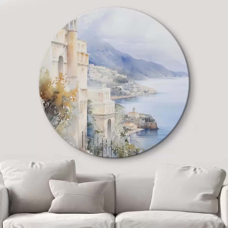 Pilt Linnale lähedal asuv laht akvarellijoonis r45979