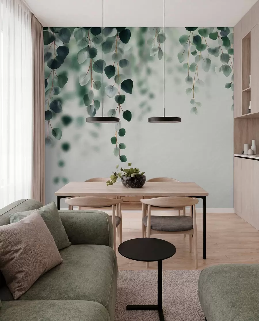 Fototapeedid Langev eukalüptus heledal taustal w04393