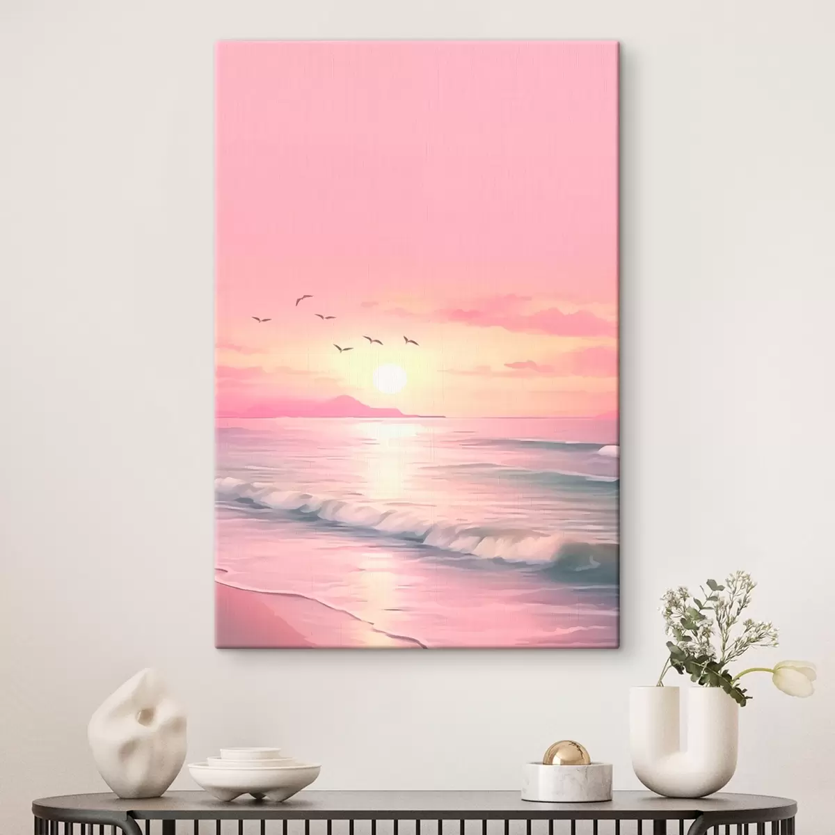 Pilt Roosa päikeseloojang mere kohal s45955