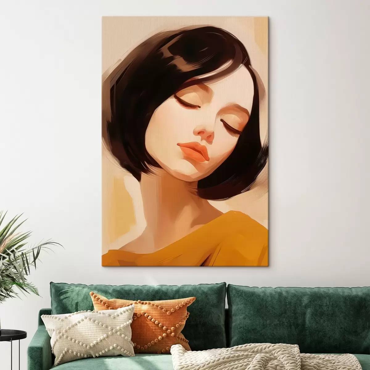 Pilt Lühikeste mustade juustega naine s45960