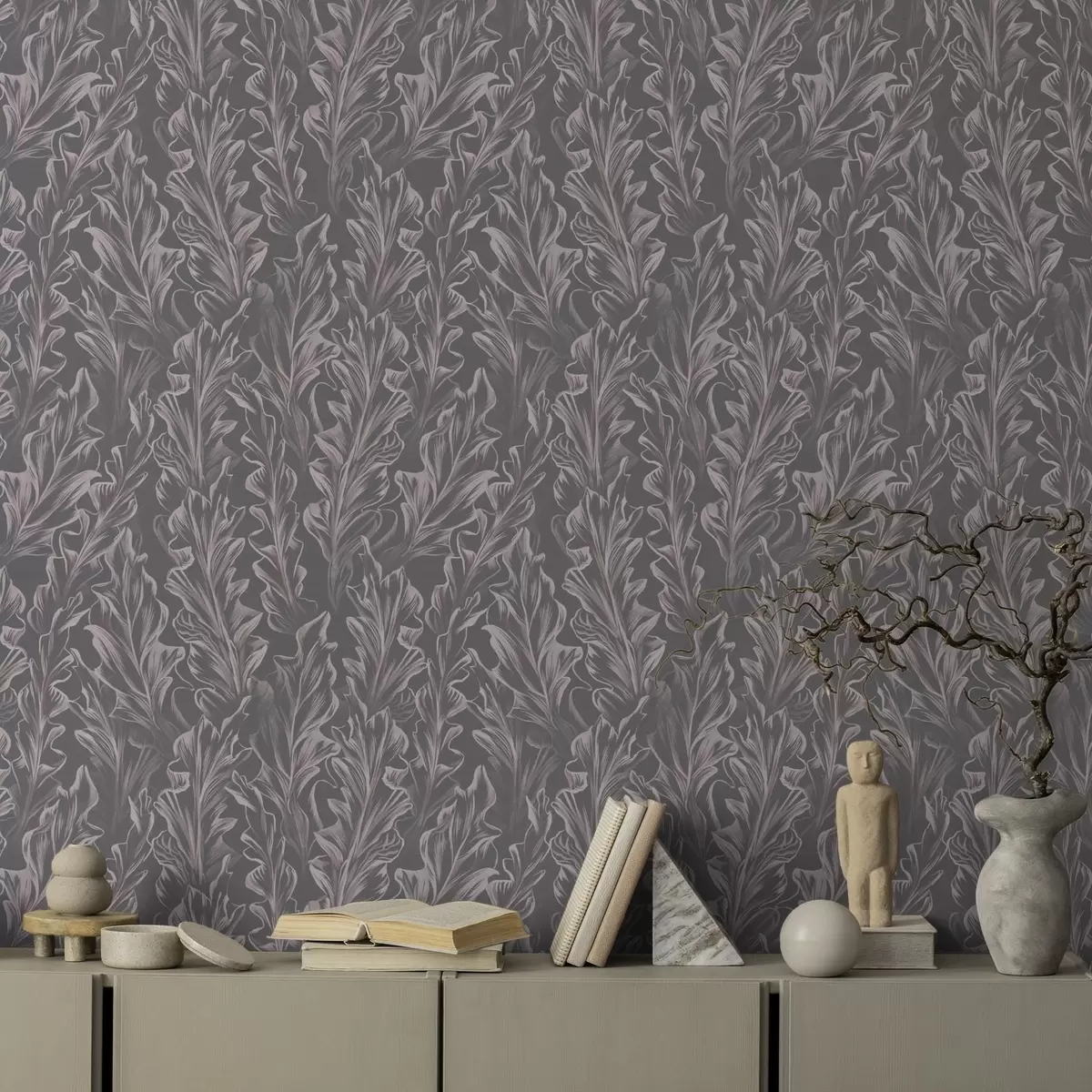 Tapeet Grafiittahvli taustal voogavad lehtedest lained, suur kontrastsus a00495v1