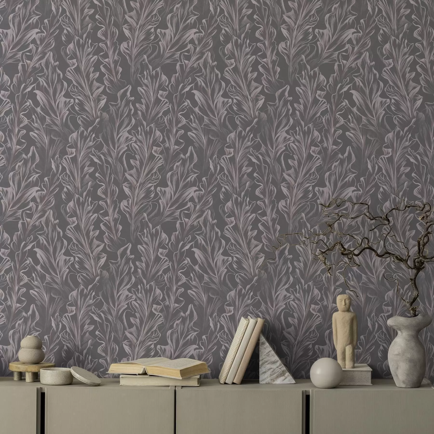 Fototapeedid Grafiittahvli taustal voogavad lehtedest lained, suur kontrastsus a00495v1