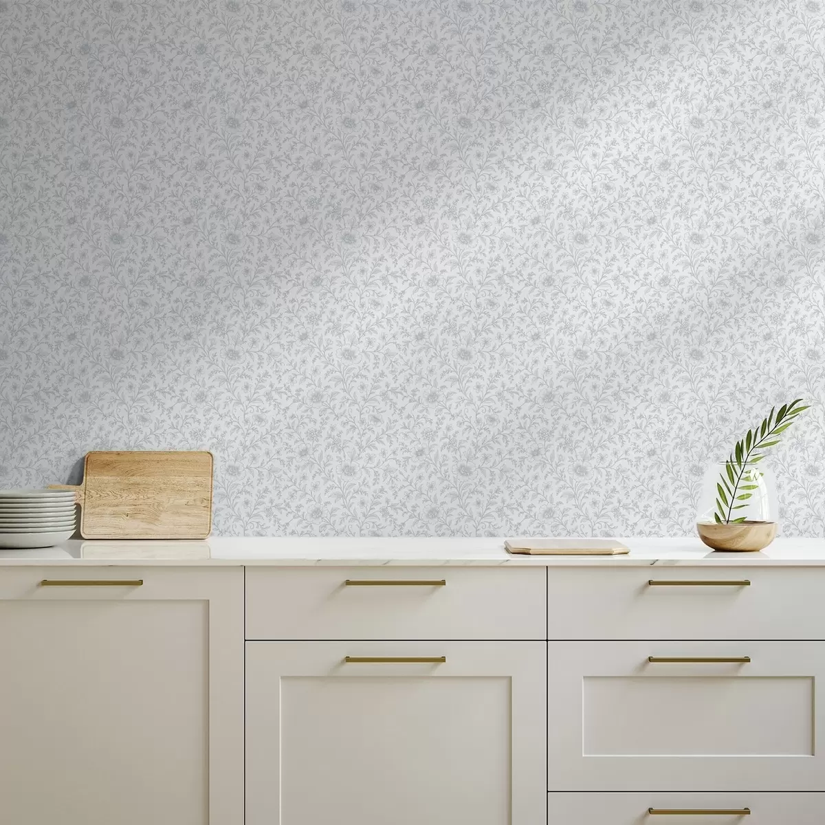 Tapeet Peene sinise joonega lilled valge taustal a00576