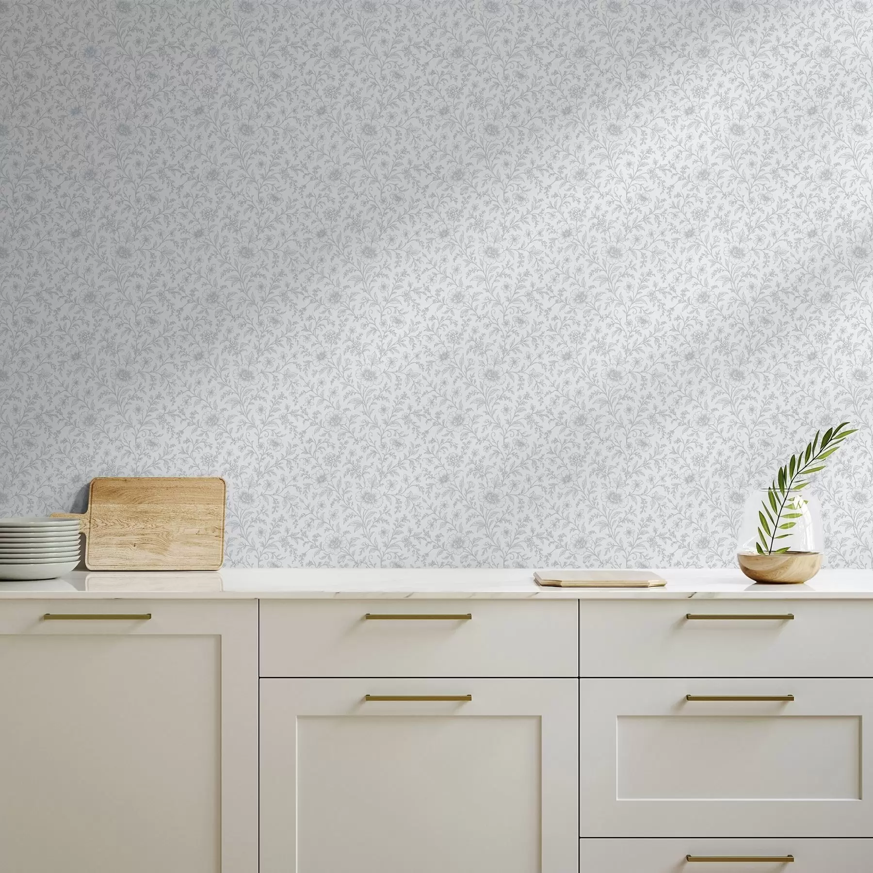 Fototapeedid Peene sinise joonega lilled valge taustal a00576