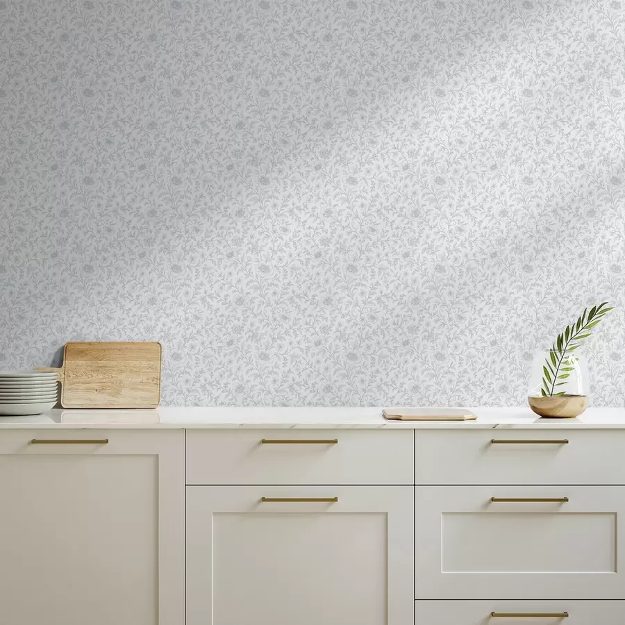 Fototapeedid Peene sinise joonega lilled valge taustal a00576