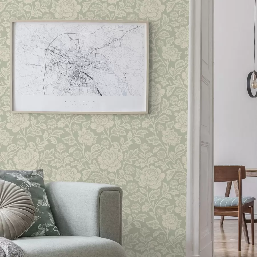 Fototapeedid Suured joonistatud pioonid salvei taustal a00582