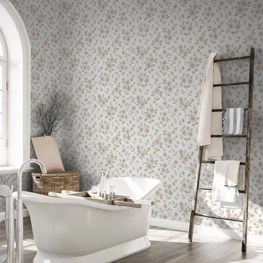 Fototapeedid Väikesed pastelltoonides akvarelllilled valgel taustal a00596v1