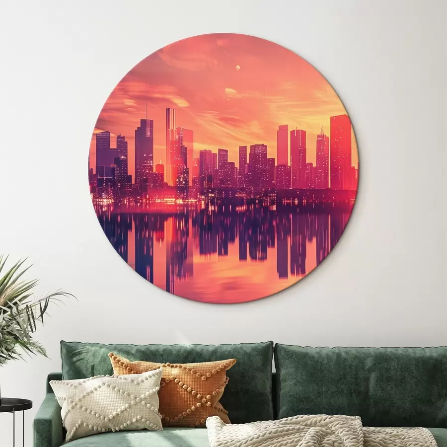 Pilt Linn päikeseloojangul r45658