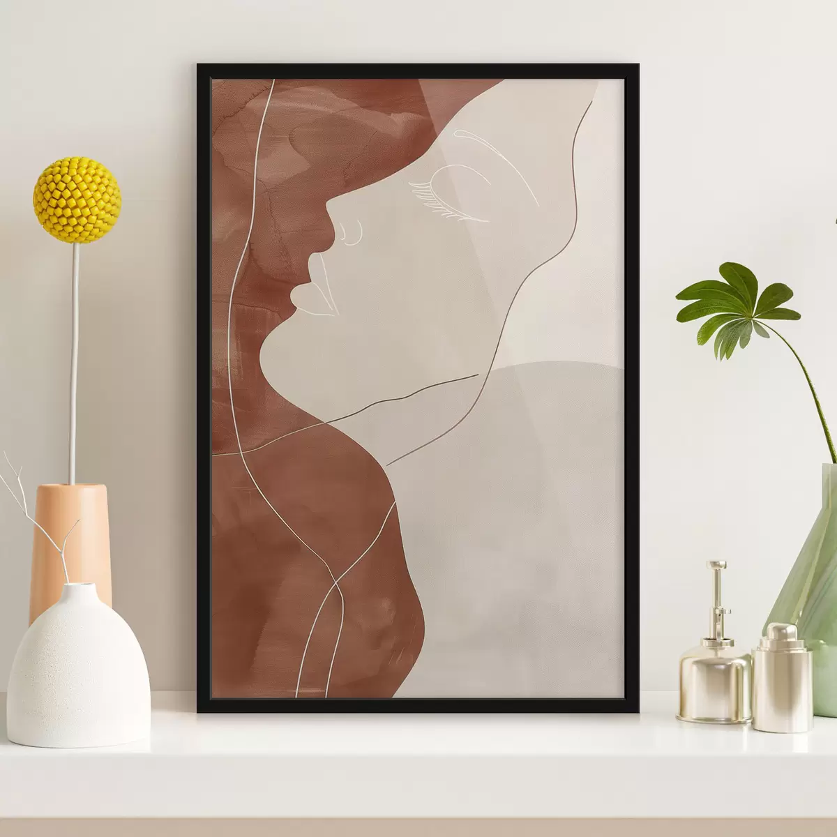 Plakat Abstraktsioon, tüdruku siluett f45656