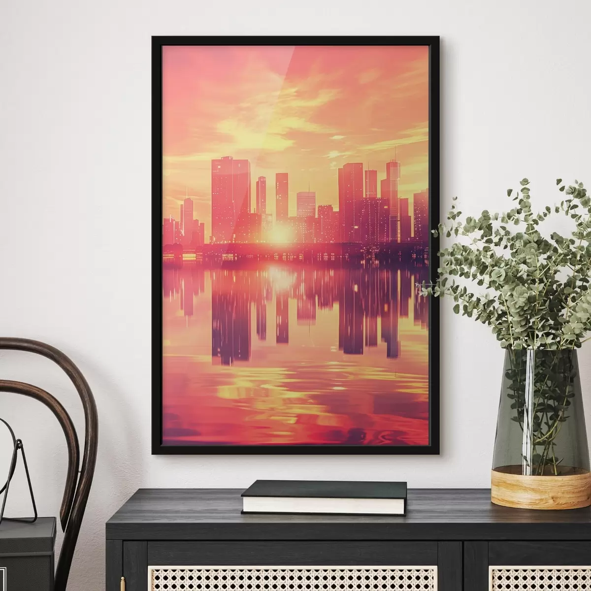 Plakat Tellimus kaasaegse linna taustal f45659