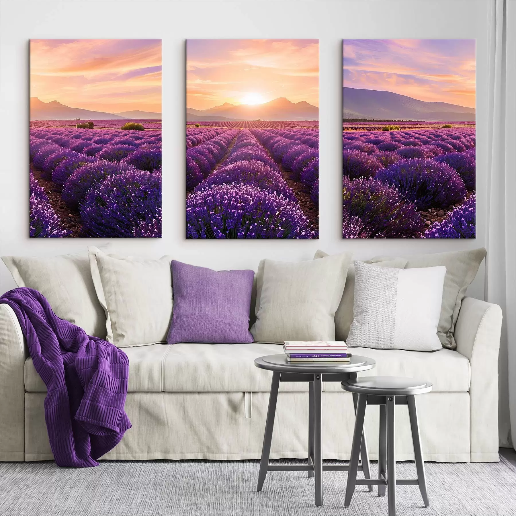 Pilt Päikeseloojang lavendlipõllul m00785