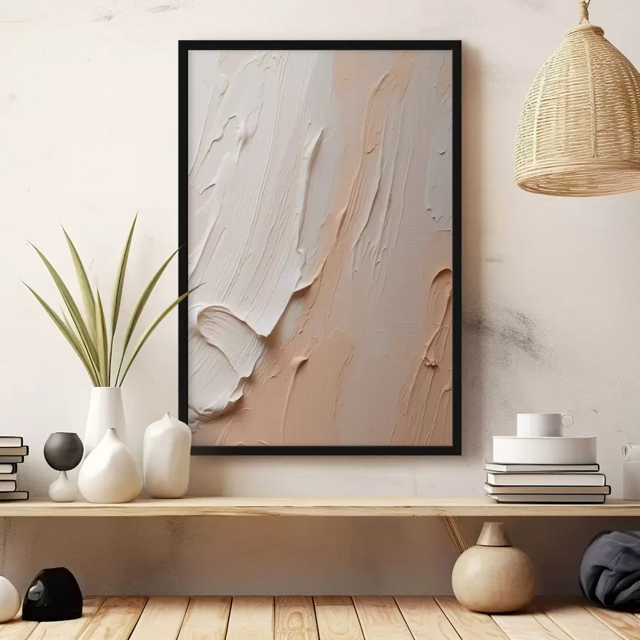 Fototapeedid Tekstuuriga pastelljooned beež-kreemikates toonides f45871