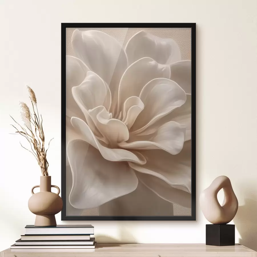 Fototapeedid Suur kreemikas lill, pehmed kroonlehed makro f45874