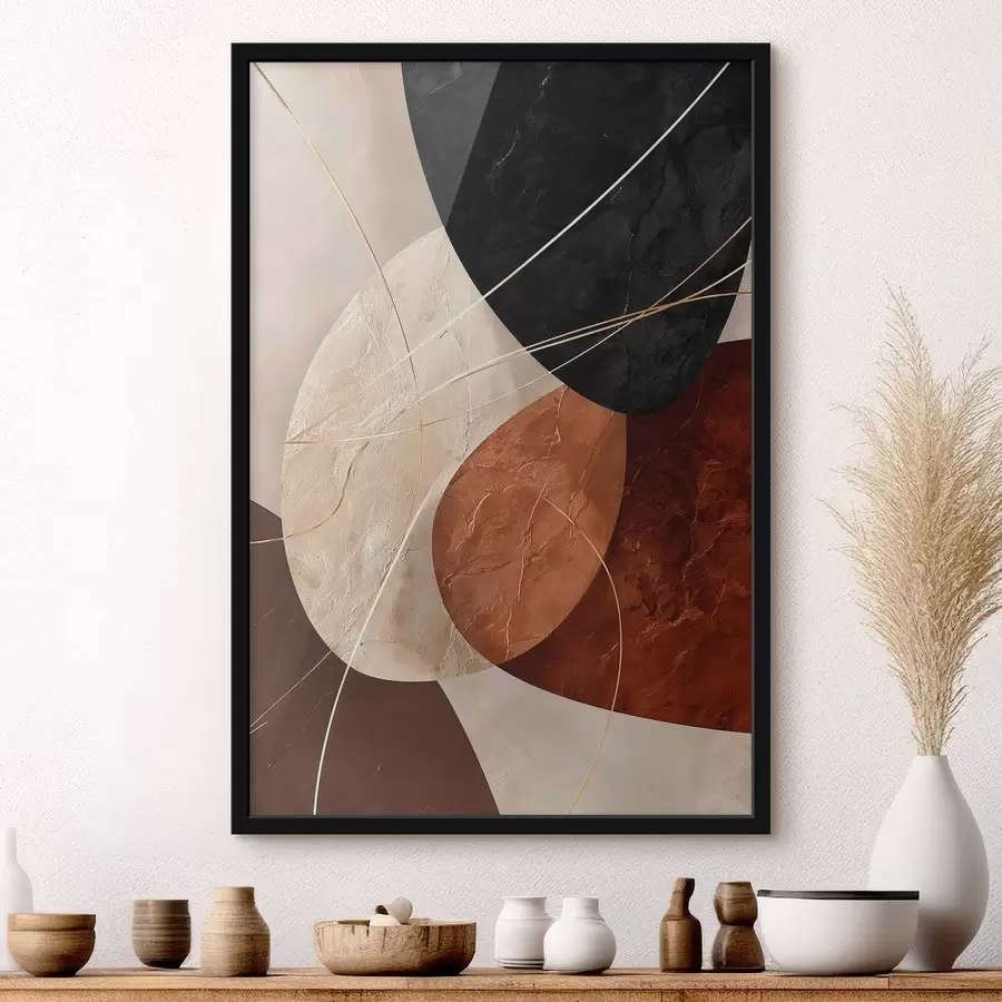 Fototapeedid Geomeetrilised ovaalid beež-karamelli värvipalettis f45878