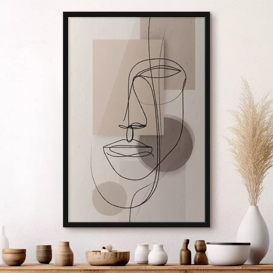 Fototapeedid Beige geomeetriliste kujundite kohal olev portree f45886