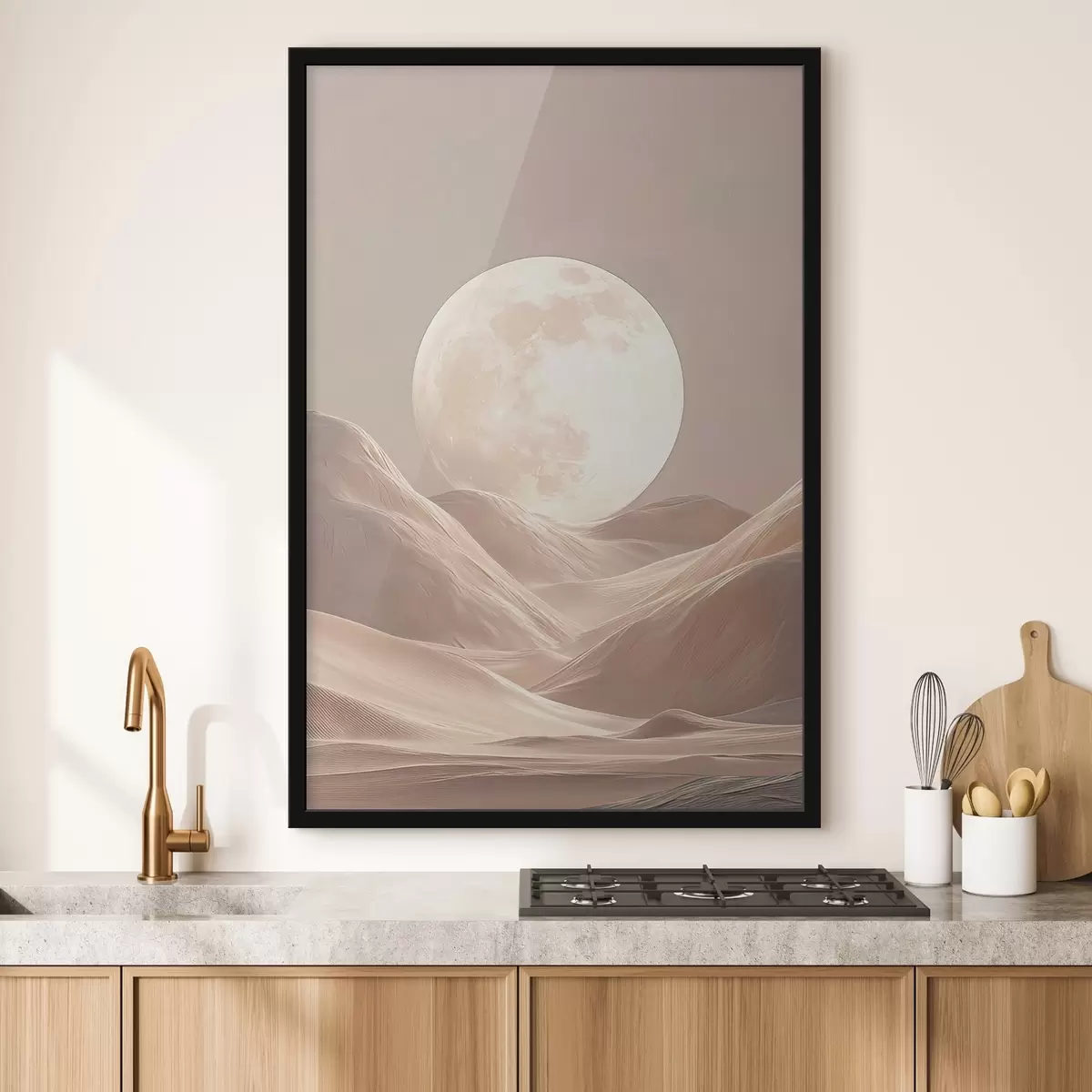 Plakat Roosade toonidega kuu liivaste luidete kohal f45892